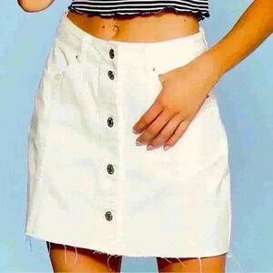 NWT Blue Blush White Jeans Frayed Mini skirt Size M